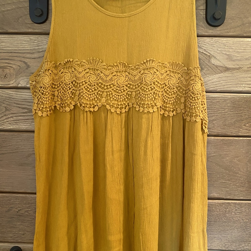 Pretty harvest gold tank from Target with lace. Brand new!